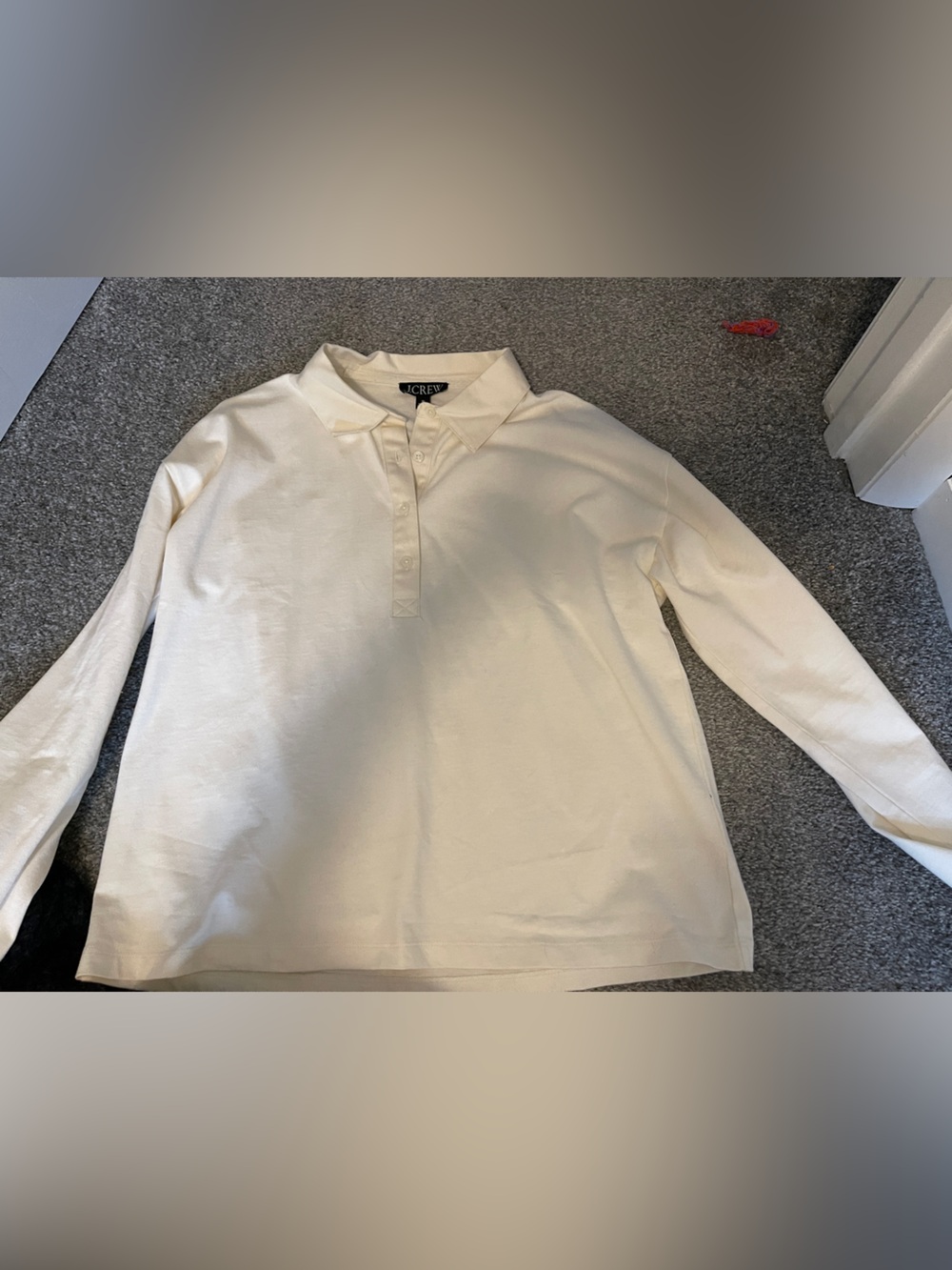 J. Crew Ivory Long Sleeve Henley Top